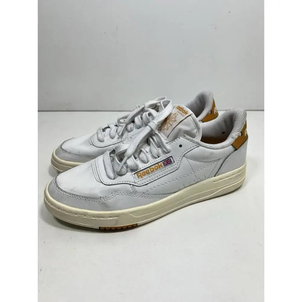Size 8.5 - Reebok Court Peak White Bright Ochre Women’s 10